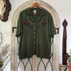 Vintage Embroidered Knit Cardigan